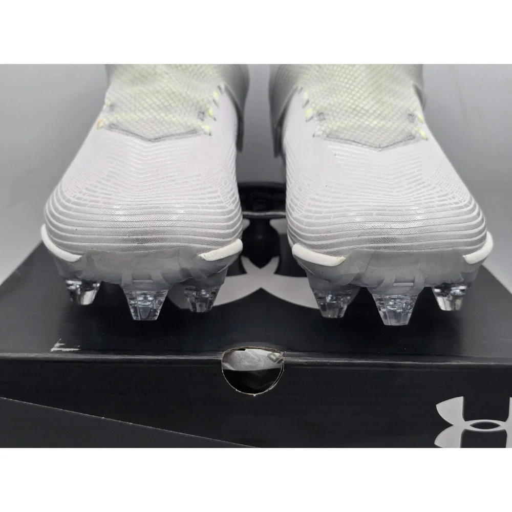 Under Armour Men's‎ UA Highlight Hammer D Football Cleat White/Metallic Sz 8 M